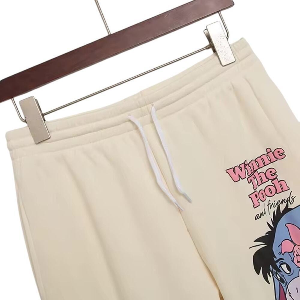 Disney Winnie the Pooh Fleece Joggers | Cartoon Graphic Sweatpants – XS Ivory - Picture 5 of 9